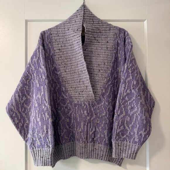 Vintage German-made wool blend grandpa sweater - women's M - Picture 9 of 10